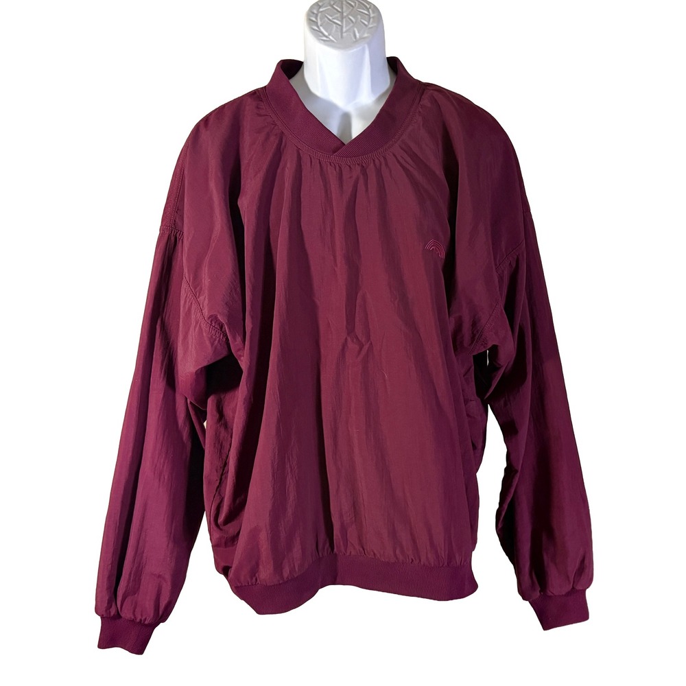 Sun Mountain Sports Headwind Windbreaker Mens XL Maroon‎ Pullover V-Neck Vintage